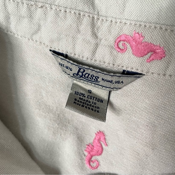 BASS roll tab seahorse embroidered button down shirt - Picture 7 of 7